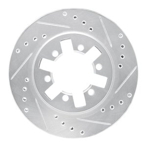 Nissan D21 Hardbody Pickup Brake Rotor (1) - Front Right - R1 Concepts - Drilled & Slotted - Silver - `85-`12
